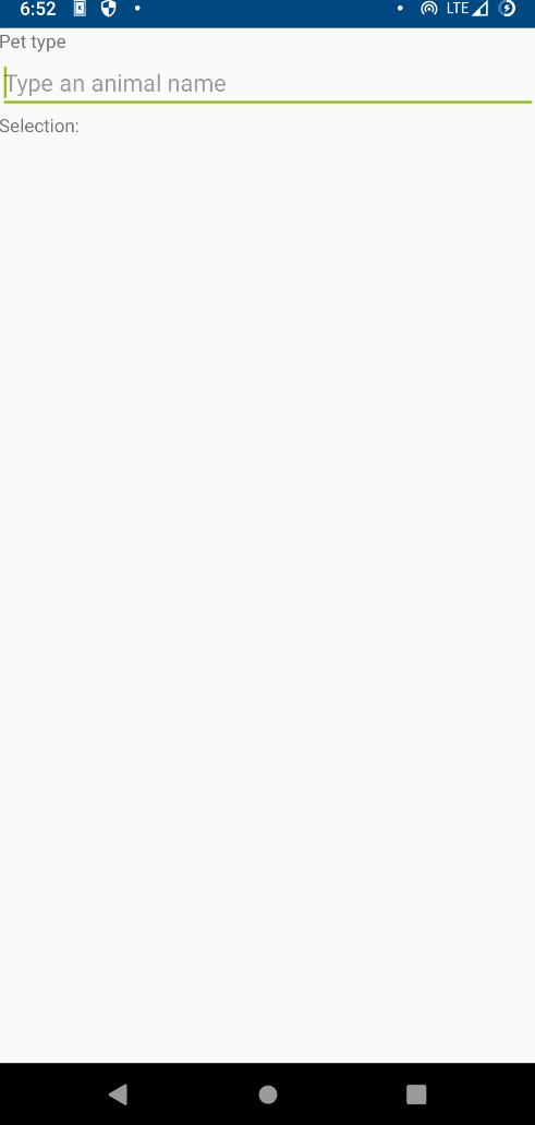 Autocompletetextview - Reference - Enaml-native - CodeLV