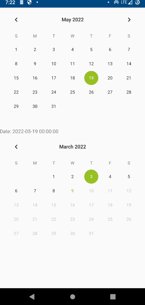 Calendarview - Reference - Enaml-native - CodeLV